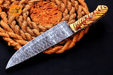 CUSTOM HANDMADE FORGED DAMASCUS STEEL CHEF KNIFE Kitchen-Knives Cutlery PINECONE HANDLE 2795
