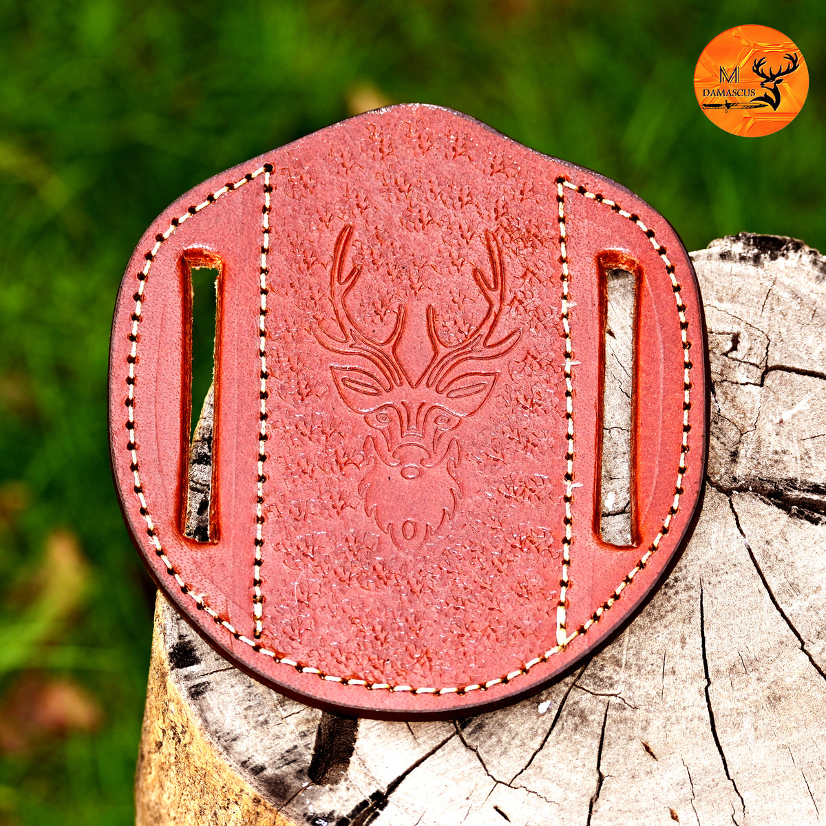 CUSTOM HANDMADE ENGRAVED LEATHER SHEATH FOR FOLDING BLADE KNIFE SURVIVAL EVERYDAY CARRY 2766