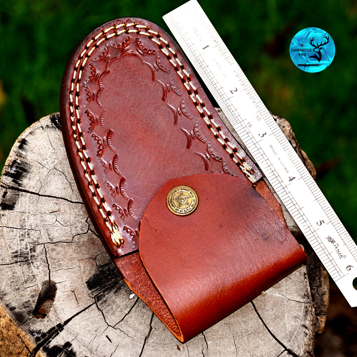 CUSTOM HANDMADE COW LEATHER SHEATH FOR FOLDING BLADE KNIFE SURVIVAL EVERYDAY CARRY 2764
