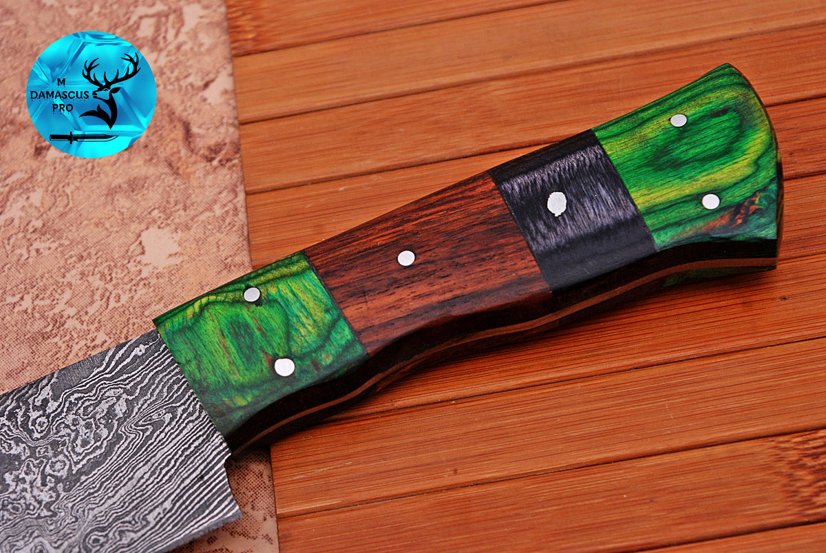 12" Inches Chef Knife Custom Made Hand Forged Damascus Steel Utility Kitchen Knife With Wood Handle 1565