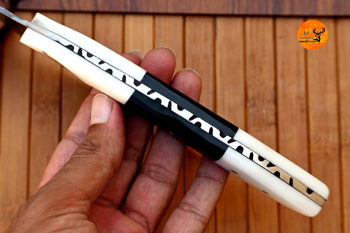 Ulu Knife Custom Made Hand Forged Damascus Steel Chef Kitchen Knife Pizza Cutter With Resin Handle 2698