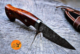 CUSTOM HANDMADE FORGED DAMASCUS STEEL SKINNING KNIFE HUNTING BOWIE KNIFE SURVIVAL EDC 2170
