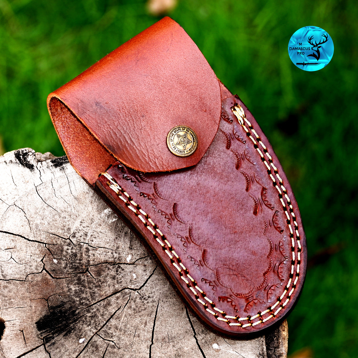 CUSTOM HANDMADE COW LEATHER SHEATH FOR FOLDING BLADE KNIFE SURVIVAL EVERYDAY CARRY 2764