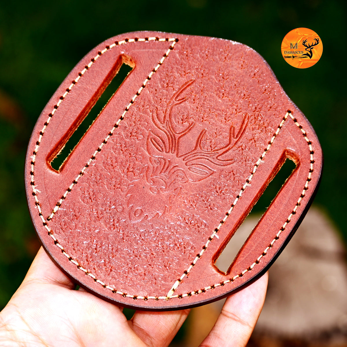 CUSTOM HANDMADE ENGRAVED LEATHER SHEATH FOR FOLDING BLADE KNIFE SURVIVAL EVERYDAY CARRY 2766