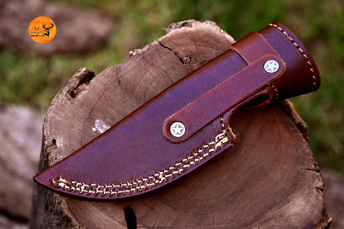 CUSTOM HANDMADE COW LEATHER SHEATH FOR FIXED BLADE KNIFE SURVIVAL EVERYDAY CARRY 2723