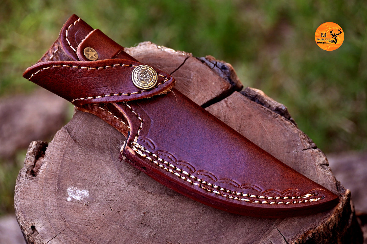 CUSTOM HANDMADE COW LEATHER SHEATH FOR FIXED BLADE KNIFE SURVIVAL EVERYDAY CARRY 2723