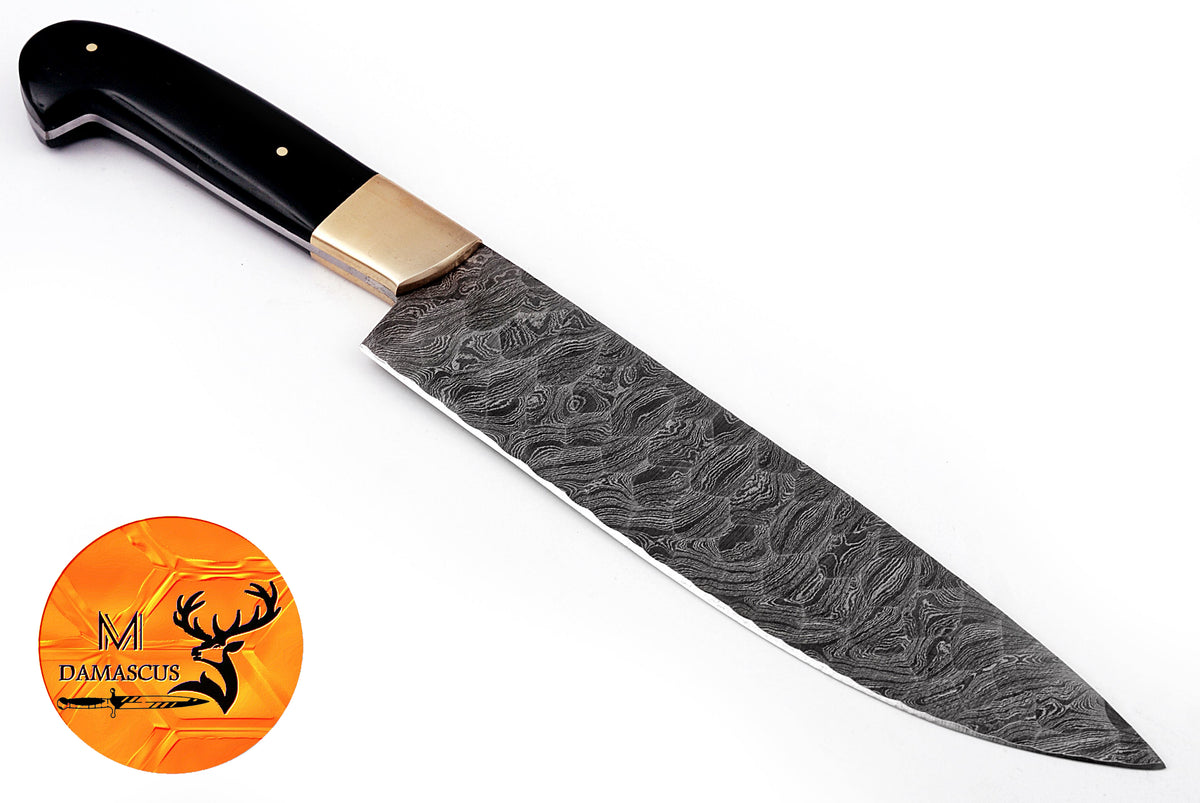 12" Inches Chef Knife Custom Made Hand Forged Damascus Steel Utility Kitchen Knife With Resin Handle 956