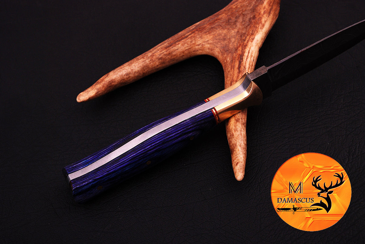 CUSTOM HANDMADE FORGED DAMASCUS STEEL BOOT KNIFE THROWING DAGGER HUNTING KNIFE EDC 677