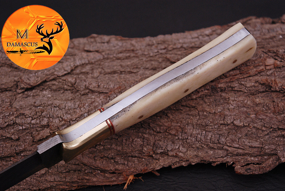 CUSTOM HANDMADE FORGED DAMASCUS STEEL BOOT KNIFE THROWING DAGGER HUNTING KNIFE EDC 864