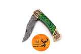 CUSTOM MADE POCKET KNIFE / HAND FORGED DAMASCUS STEEL FOLDING BLADE KNIFE / WOOD HANDLE 623