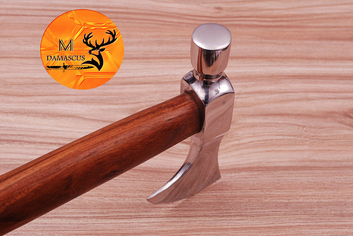 CUSTOM HANDMADE CARBON STEEL AXE HATCHET INTEGRAL VIKING THROWING TOMAHAWK WOOD HANDLE WITH LEATHER SHEATH 634