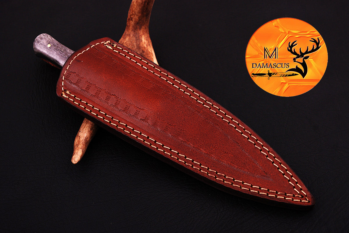 CUSTOM HANDMADE FORGED DAMASCUS STEEL BOOT KNIFE THROWING DAGGER HUNTING KNIFE EDC 676