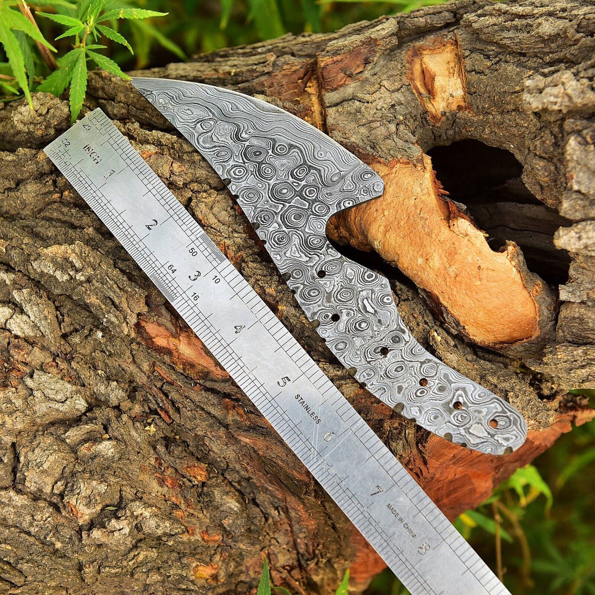 CUSTOM HANDMADE FORGED DAMASCUS STEEL BLANK BLADE SKINNING HUNTING KNIFE 2761