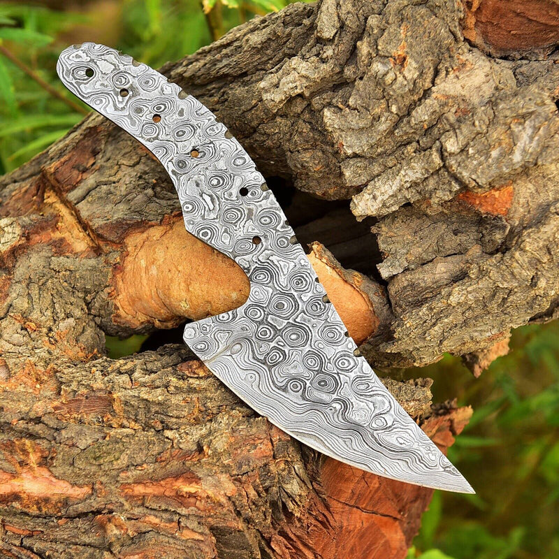 CUSTOM HANDMADE FORGED DAMASCUS STEEL BLANK BLADE SKINNING HUNTING KNIFE 2761