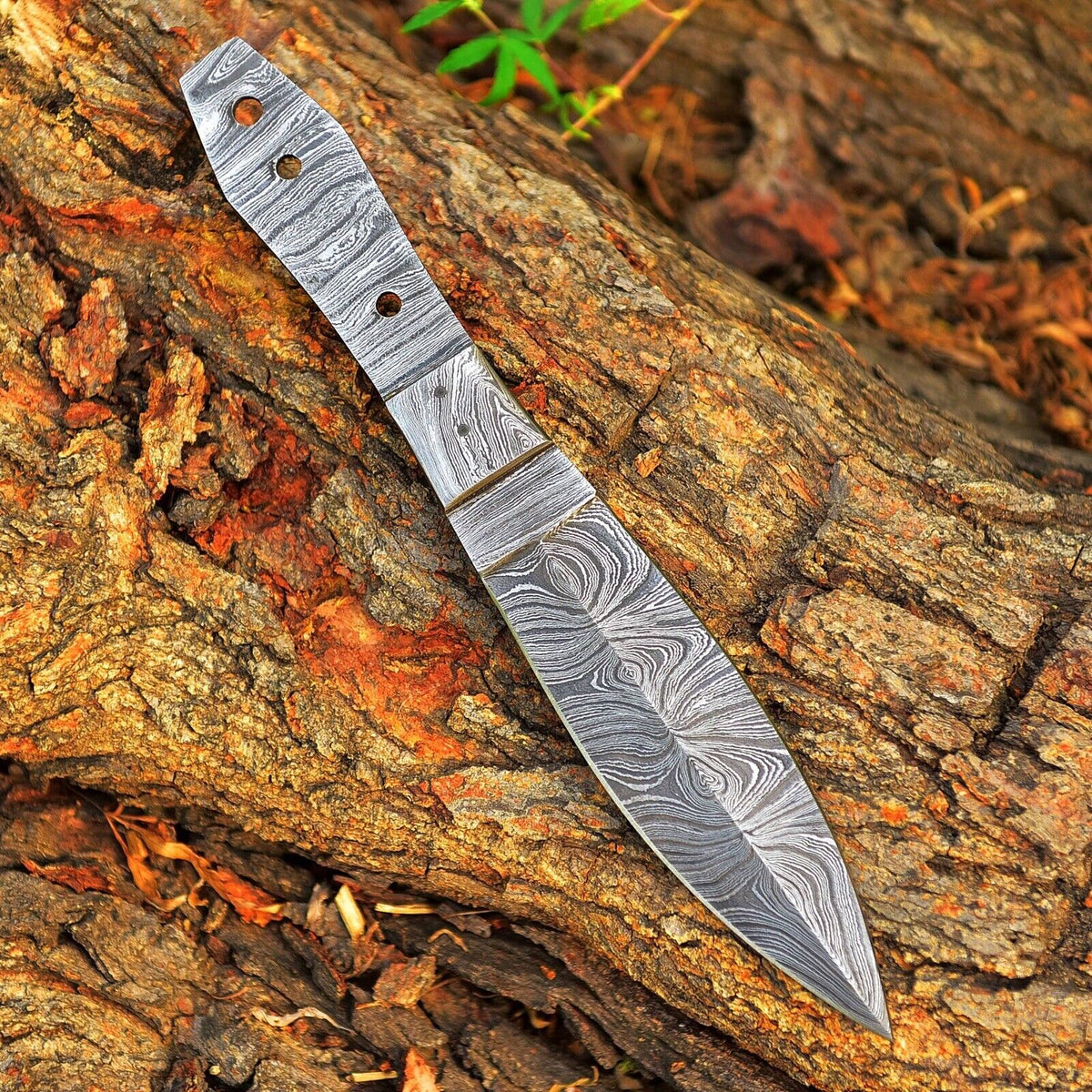 CUSTOM HANDMADE FORGED DAMASCUS STEEL BLANK BLADE BOOT KNIFE DAGGER HUNTING KNIFE 2762
