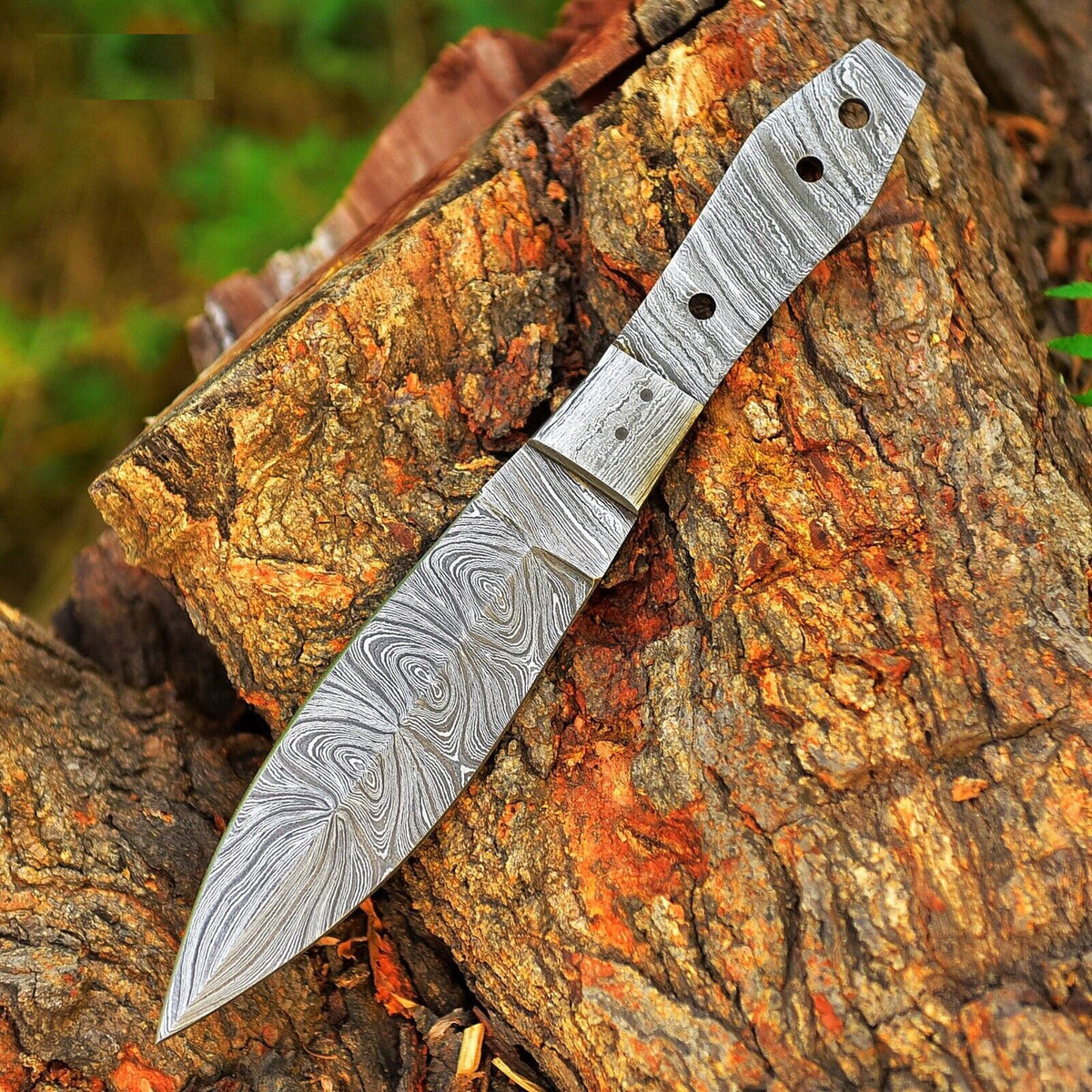 CUSTOM HANDMADE FORGED DAMASCUS STEEL BLANK BLADE BOOT KNIFE DAGGER HUNTING KNIFE 2762