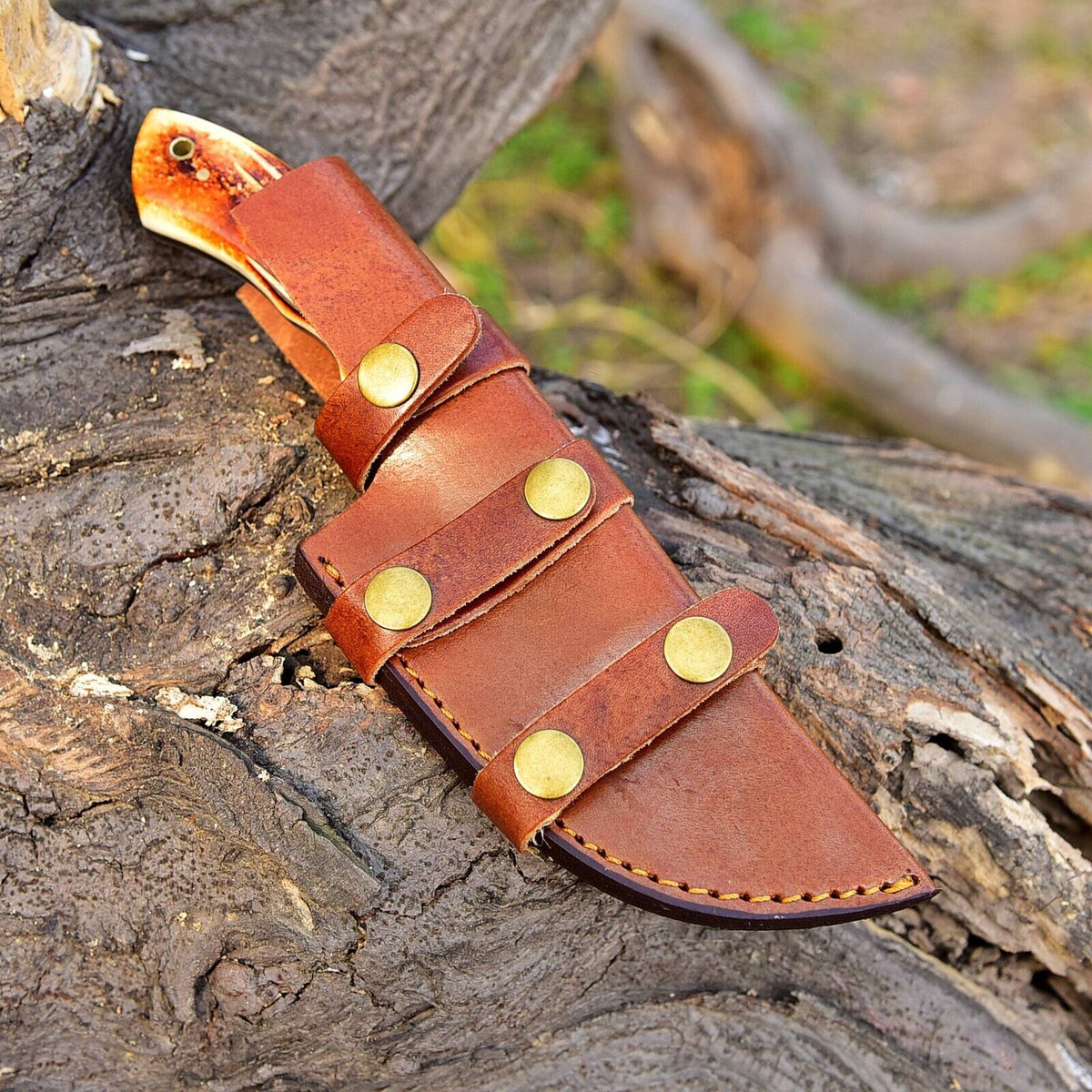 CUSTOM HANDMADE FORGED DAMASCUS STEEL TRACKER KNIFE HUNTING BOWIE KNIFE SURVIVAL EDC 2784