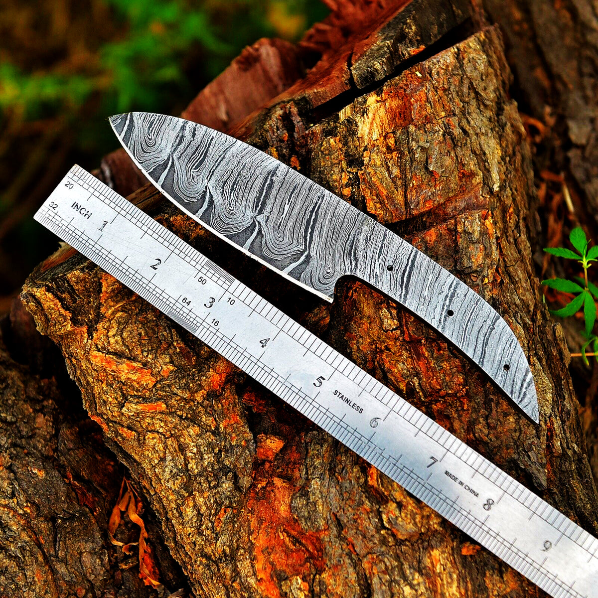 CUSTOM HANDMADE FORGED DAMASCUS STEEL BLANK BLADE STEAK CHEF KNIFE BLANK BLADE 1408