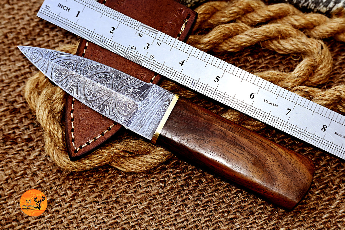 CUSTOM HANDMADE FORGED DAMASCUS STEEL BOOT KNIFE THROWIG HUNTING KNIFE EDC 2791