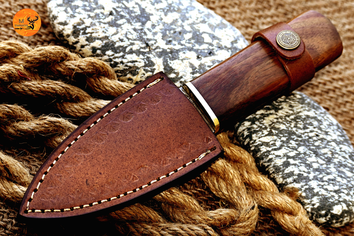 CUSTOM HANDMADE FORGED DAMASCUS STEEL BOOT KNIFE THROWIG HUNTING KNIFE EDC 2791