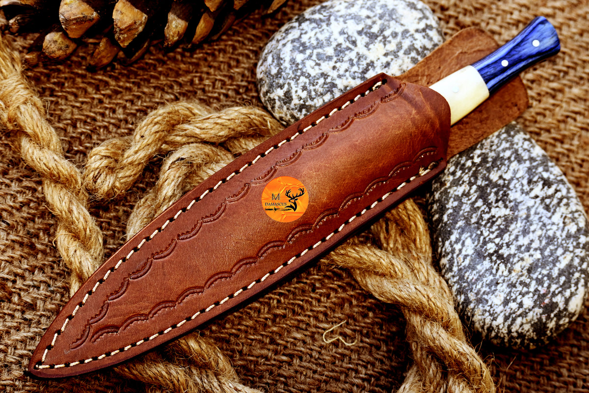 CUSTOM HANDMADE FORGED DAMASCUS STEEL BOOT KNIFE THROWIG HUNTING KNIFE EDC 1632