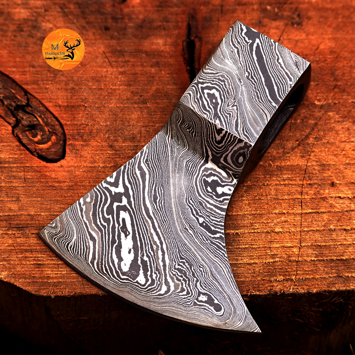 CUSTOM MADE HAND FORGED DAMASCUS STEEL AXE HEAD VIKING HATCHET TOMAHAWK 1526