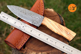 CUSTOM HANDMADE FORGED DAMASCUS STEEL SKINNING KNIFE HUNTING BOWIE SURVIVAL KNIFE EDC 2669