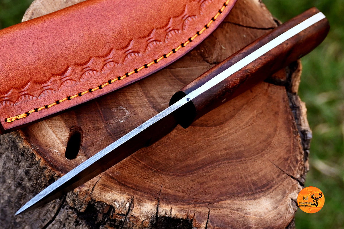 CUSTOM HANDMADE FORGED DAMASCUS STEEL SKINNING KNIFE HUNTING BOWIE SURVIVAL KNIFE EDC 2677