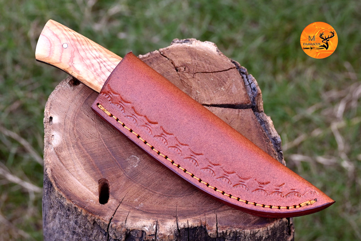 CUSTOM HANDMADE FORGED DAMASCUS STEEL SKINNING KNIFE HUNTING BOWIE SURVIVAL KNIFE EDC 2669