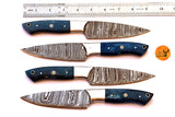 CUSTOM HANDMADE FORGED DAMASCUS STEEL STEAK KNIFE SET CHEF KNIFE SET KITCHEN KNIVES SET 2706