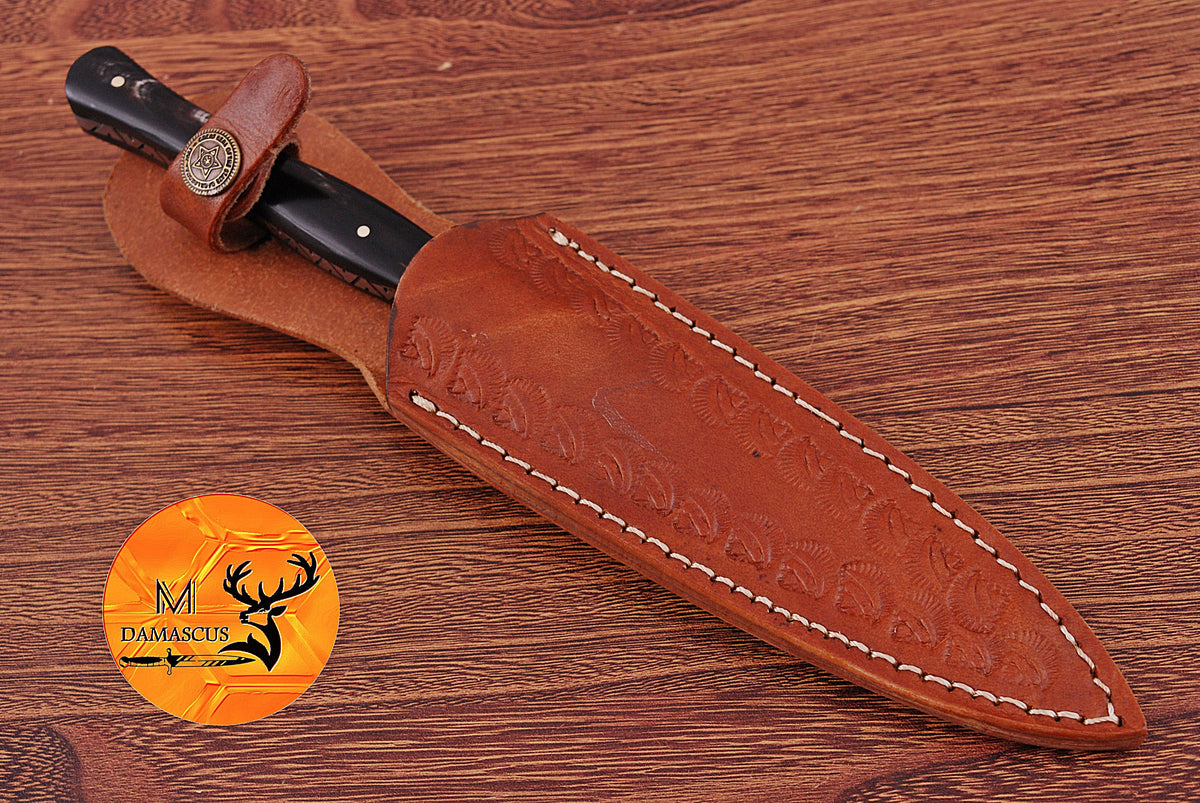 CUSTOM HANDMADE FORGED DAMASCUS STEEL BOOT KNIFE THROWIG HUNTING KNIFE EDC 1270