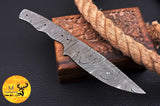CUSTOM HANDMADE FORGED DAMASCUS STEEL BLANK BLADE SKINNING HUNTING KNIFE 1729