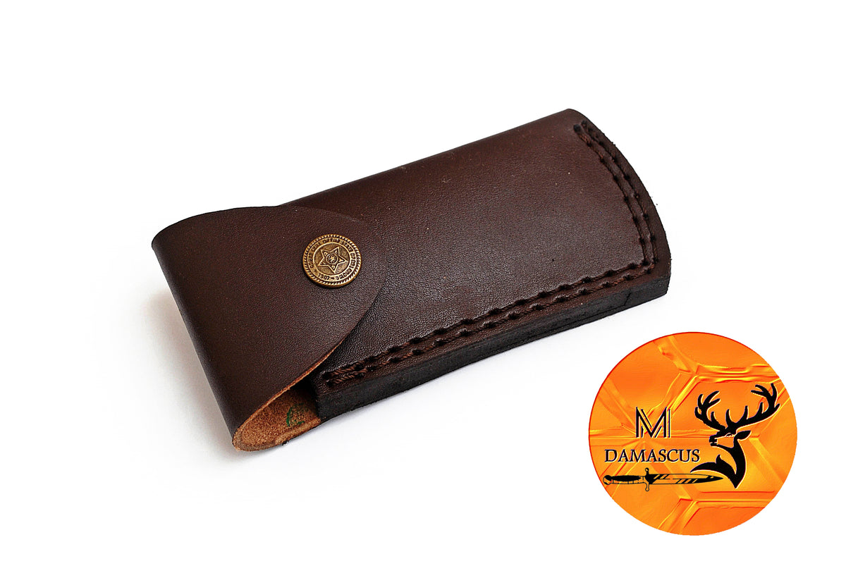 CUSTOM MADE POCKET KNIFE / HAND FORGED DAMASCUS STEEL FOLDING BLADE KNIFE / WOOD HANDLE