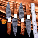 CUSTOM HANDMADE FORGED DAMASCUS STEEL STEAK KNIFE SET CHEF KNIFE SET KITCHEN KNIVES SET 2719