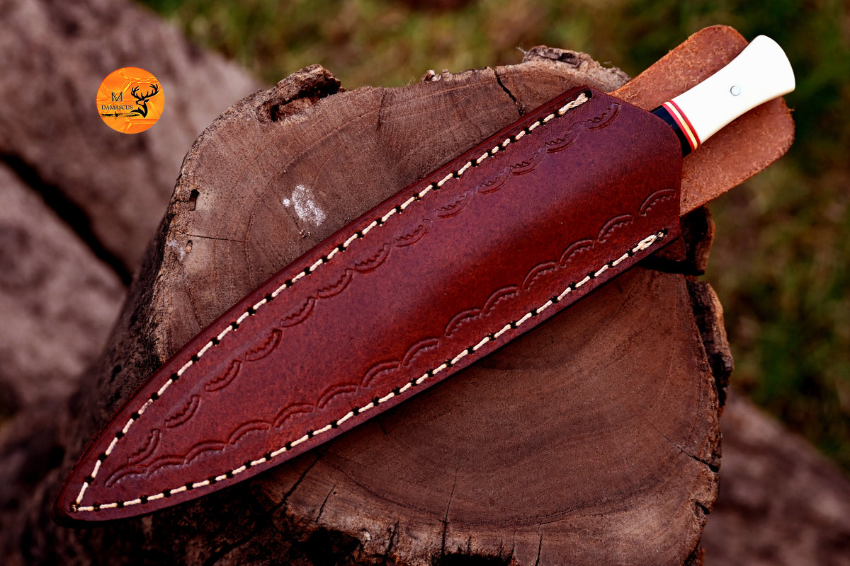 CUSTOM HANDMADE FORGED DAMASCUS STEEL BOOT KNIFE THROWIG HUNTING KNIFE EDC 2722