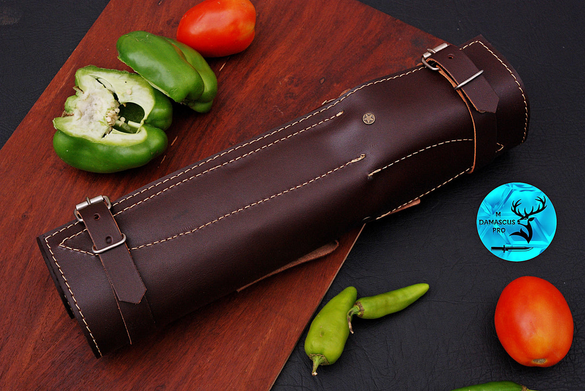 CUSTOM MADE CHEF KNIFE SET HAND FORGED DAMASCUS STEEL KITCHEN KNIVES SET WITH WOOD HANDLE