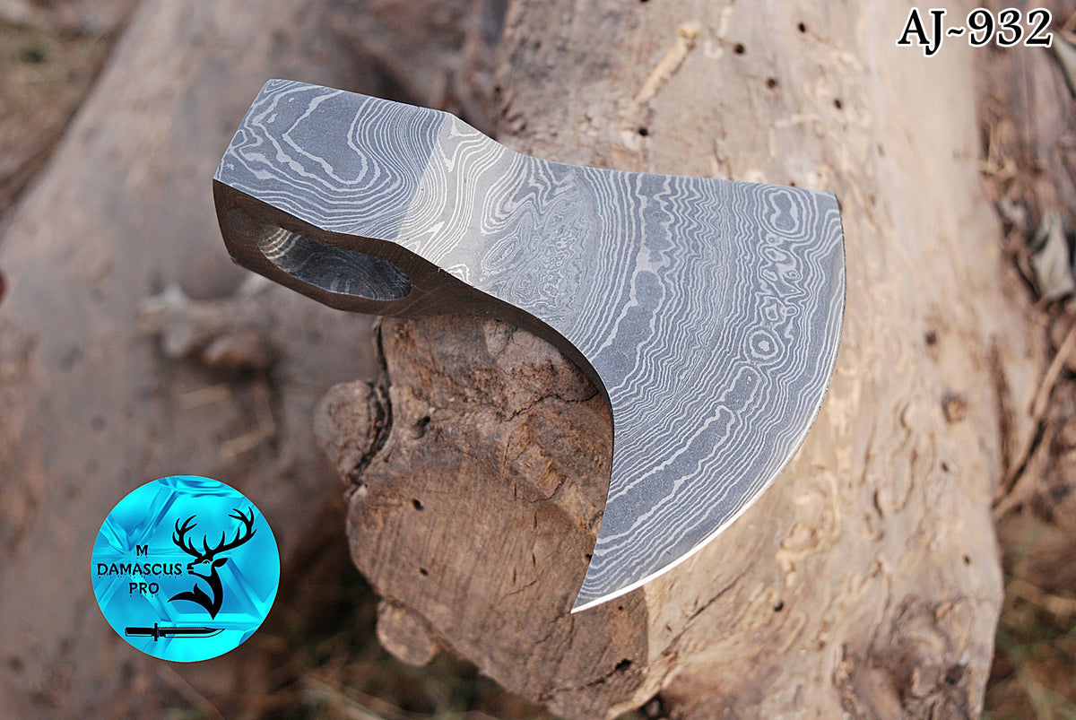 CUSTOM MADE HAND FORGED DAMASCUS STEEL AXE HEAD VIKING HATCHET TOMAHAWK