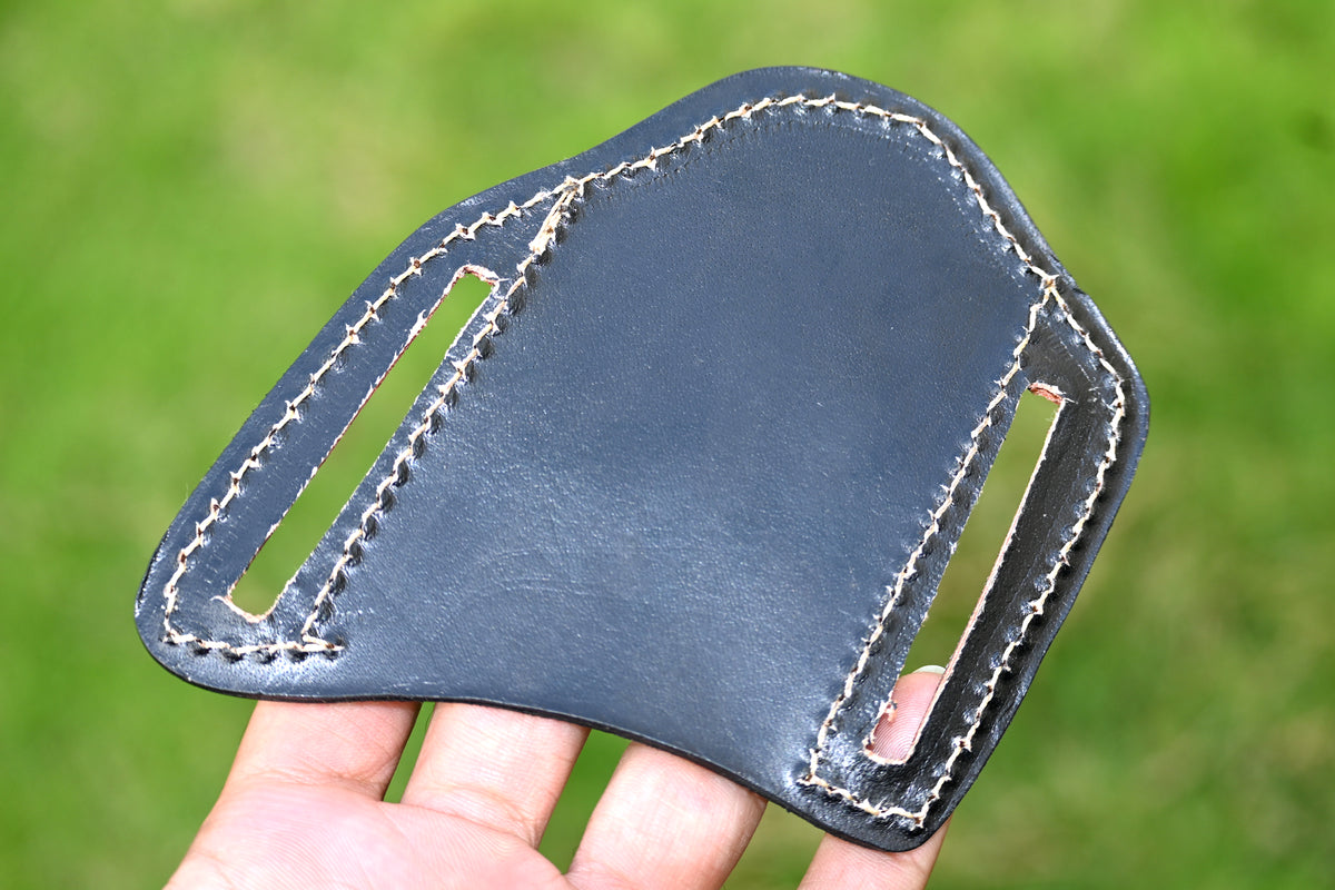 CUSTOM HANDMADE COW LEATHER SHEATH FOR FOLDING BLADE KNIFE SURVIVAL EVERYDAY CARRY 2748