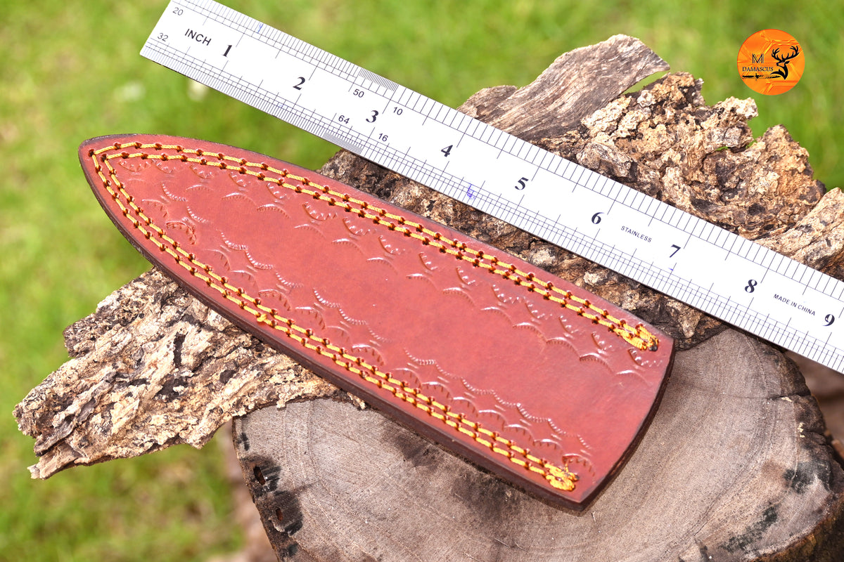 CUSTOM HANDMADE COW LEATHER SHEATH FOR FIXED BLADE KNIFE SURVIVAL EDC BOOT KNIFE 2752