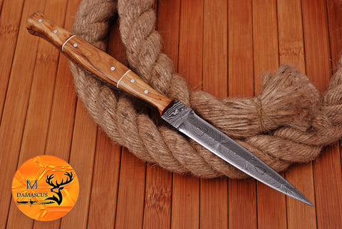CUSTOM HANDMADE FORGED DAMASCUS STEEL BOOT KNIFE THROWING DAGGER HUNTING KNIFE EDC 1618