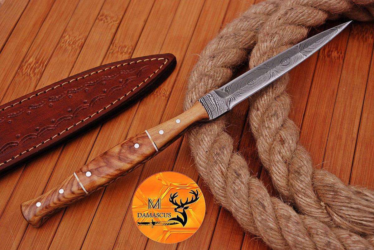 CUSTOM HANDMADE FORGED DAMASCUS STEEL BOOT KNIFE THROWING DAGGER HUNTING KNIFE EDC 1618