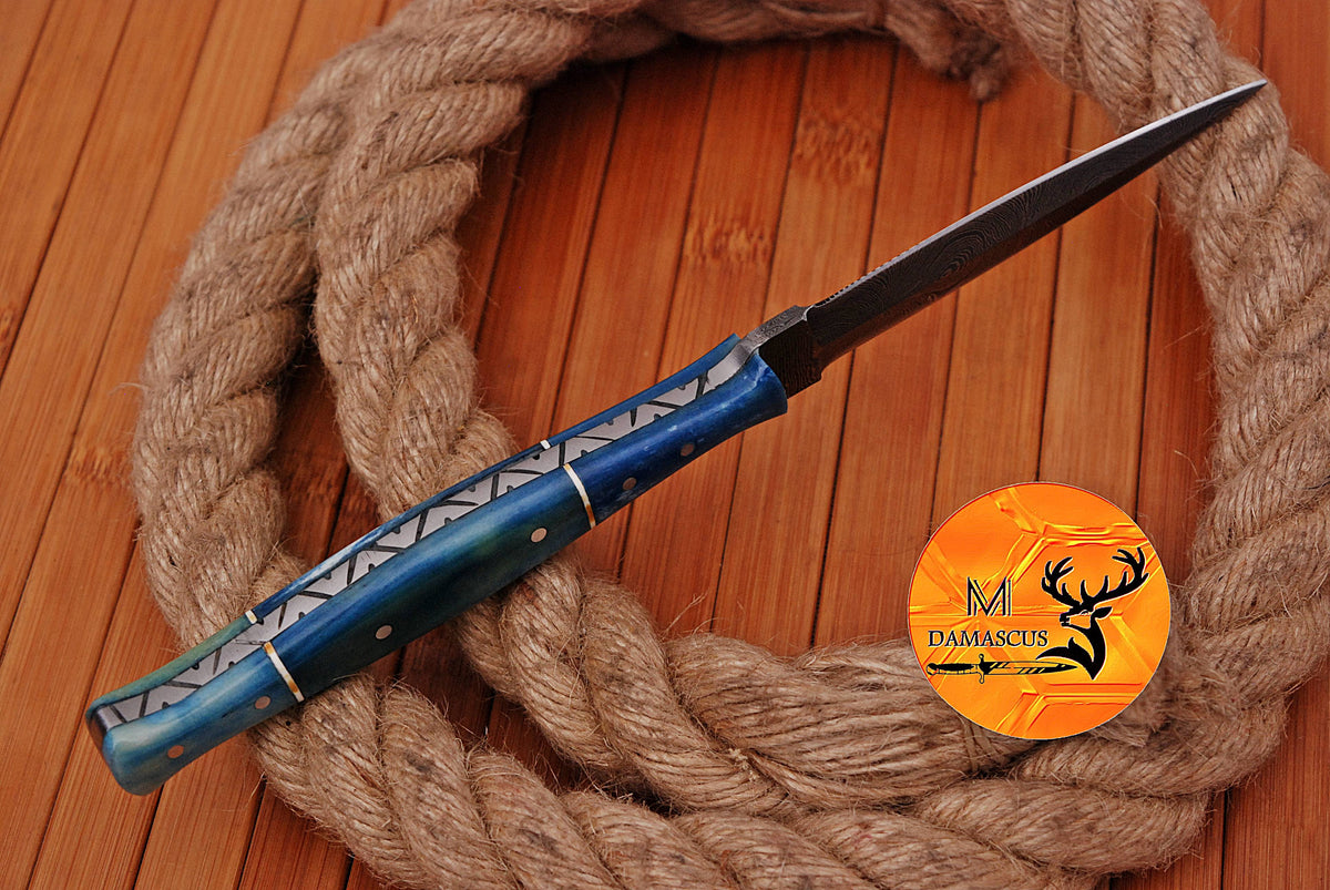 CUSTOM HANDMADE FORGED DAMASCUS STEEL BOOT KNIFE THROWING DAGGER HUNTING KNIFE EDC 1620