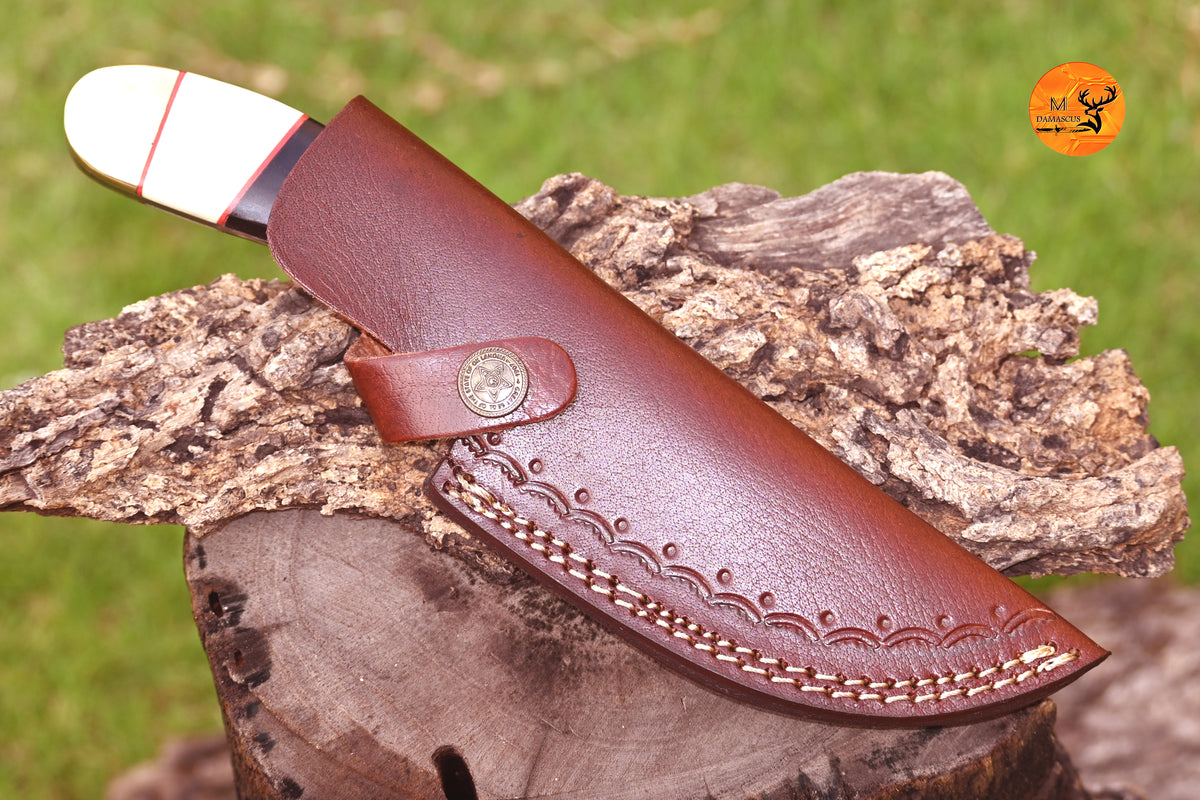 CUSTOM HANDMADE COW LEATHER SHEATH FOR FIXED BLADE KNIFE SURVIVAL EVERYDAY CARRY 2750