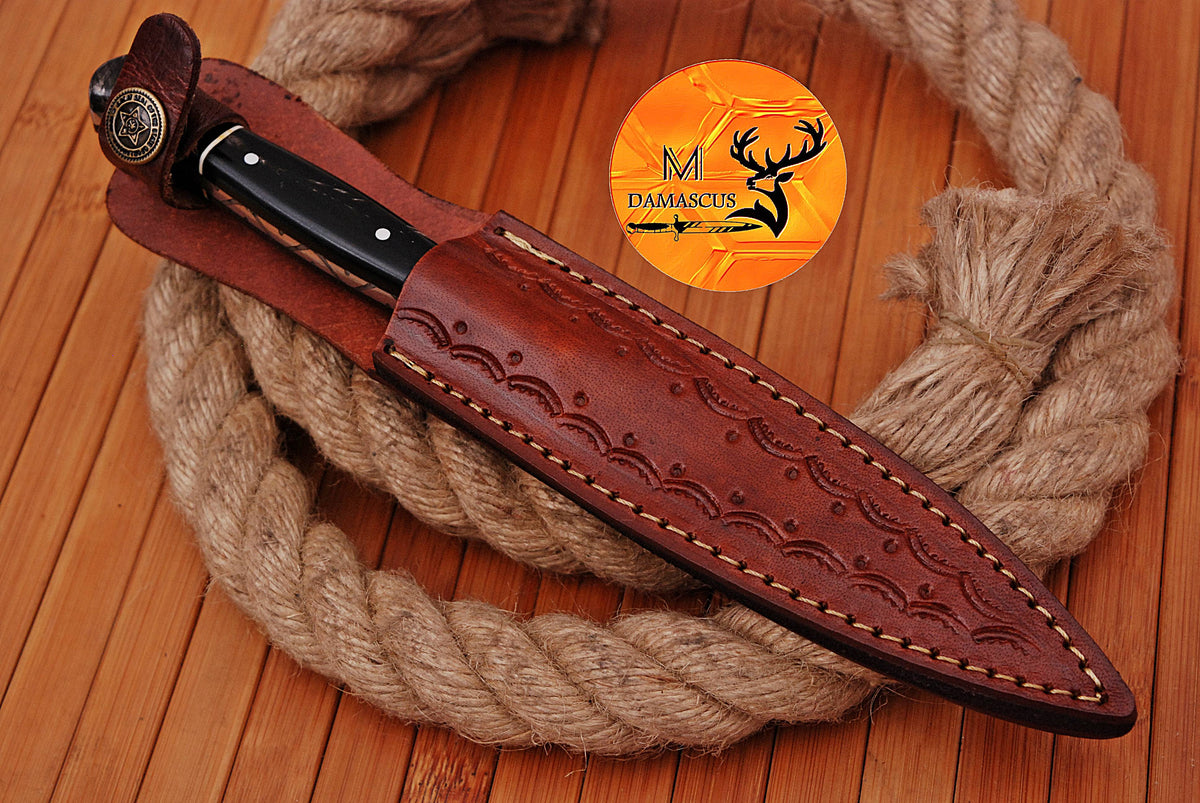 CUSTOM HANDMADE FORGED DAMASCUS STEEL BOOT KNIFE THROWING DAGGER HUNTING KNIFE EDC 1617