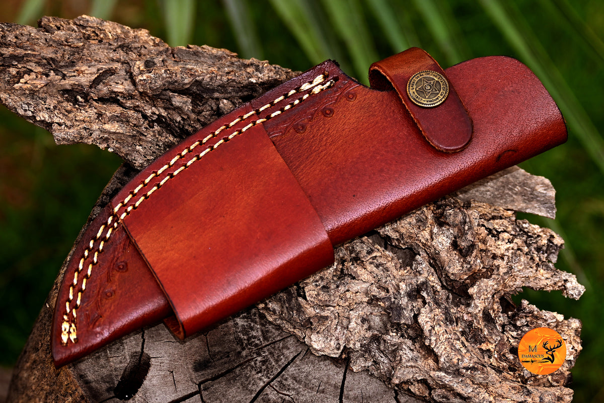 CUSTOM HANDMADE COW LEATHER SHEATH FOR FIXED BLADE KNIFE SURVIVAL EVERYDAY CARRY 2755