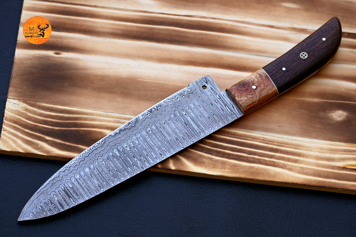 Chef Knife Custom Made Hand Forged Damascus Steel Utility Kitchen Knife With Micarta Handle 2562