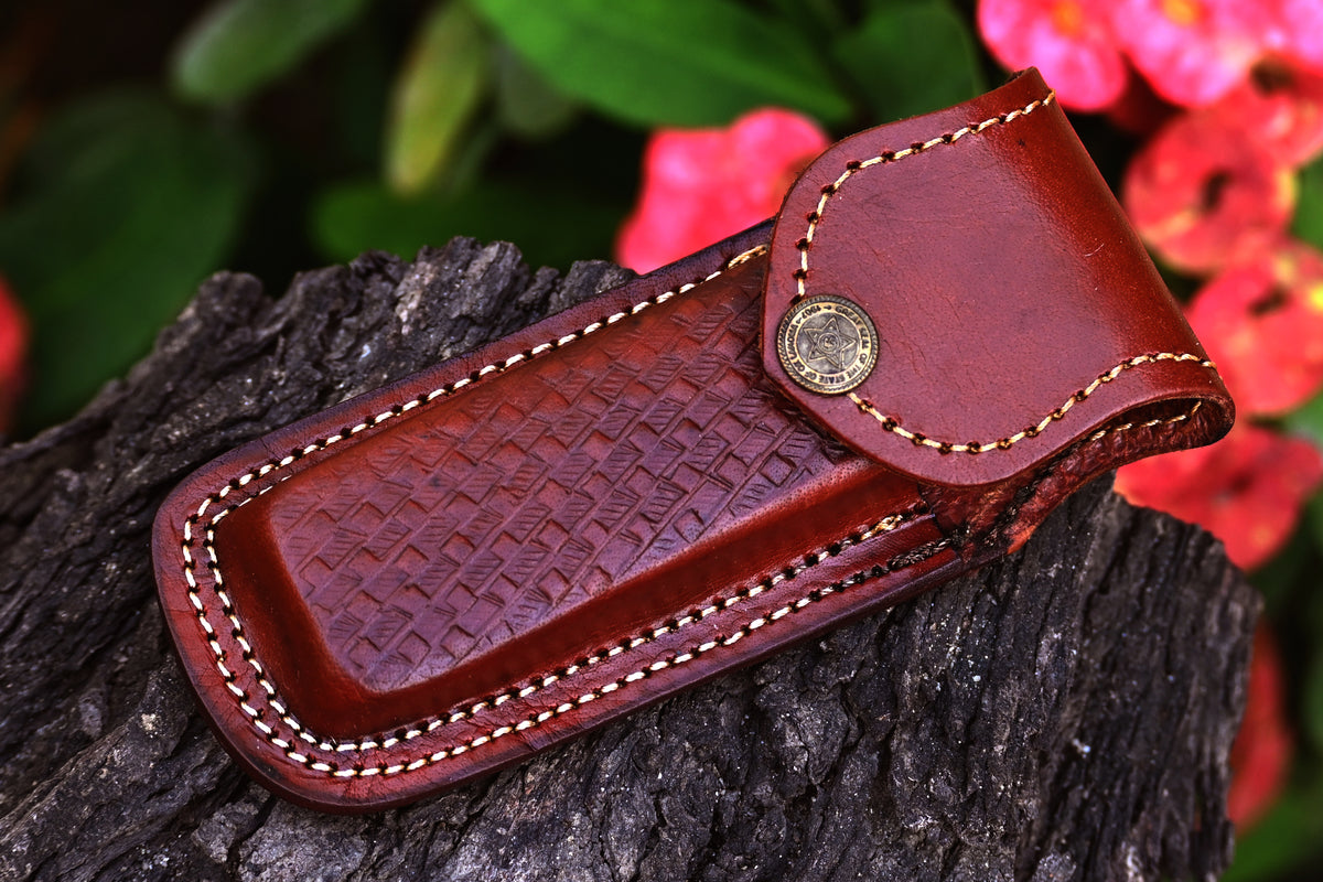 CUSTOM MADE POCKET KNIFE HAND FORGED DAMASCUS STEEL FOLDING BLADE KNIFE