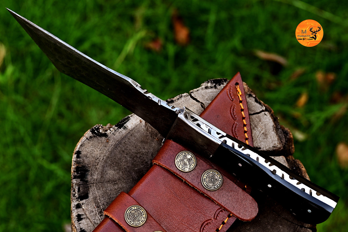CUSTOM HANDMADE FORGED DAMASCUS STEEL TANTO SKINNING KNIFE HUNTING BOWIE KNIFE SURVIVAL EDC 2775