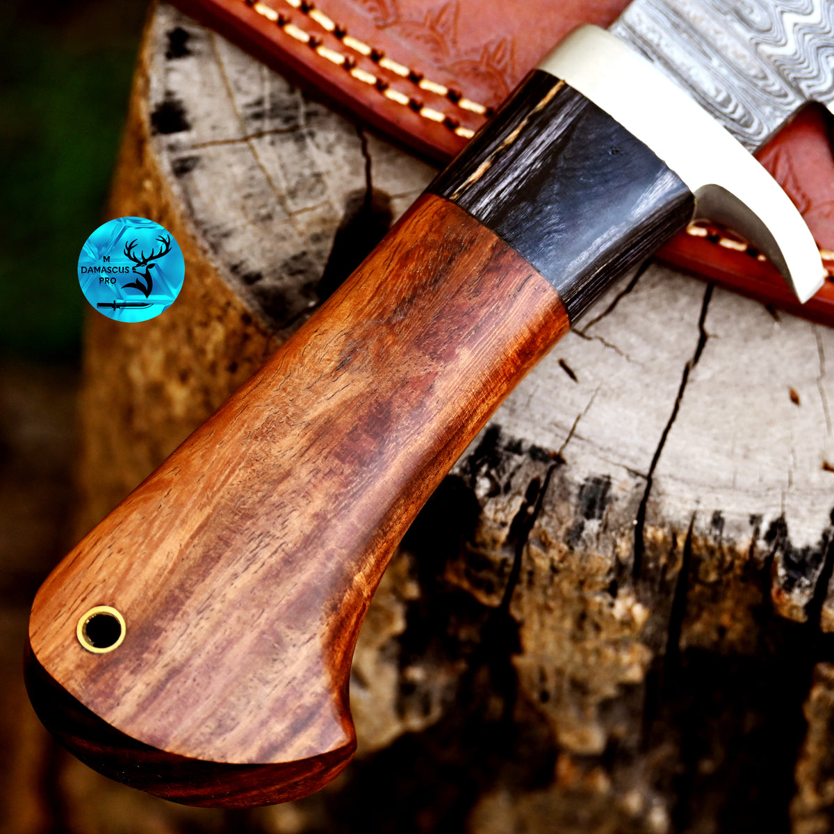 CUSTOM HANDMADE FORGED DAMASCUS STEEL SKINNING KNIFE HUNTING BOWIE KNIFE SURVIVAL EDC 2787