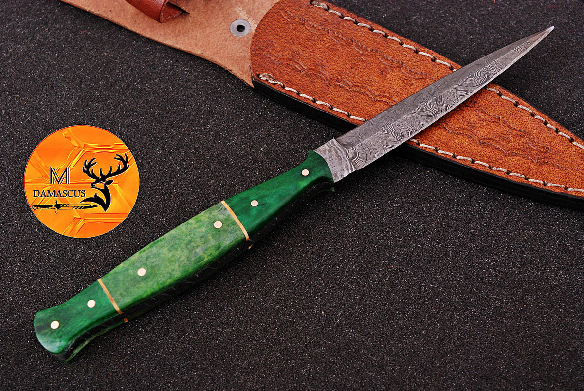 CUSTOM HANDMADE FORGED DAMASCUS STEEL BOOT KNIFE THROWIG HUNTING KNIFE EDC 1383